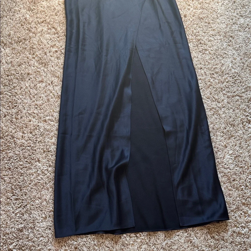 NWT BHLDN Scottie One-Shoulder Side-Slit Stretch Satin Maxi Dress Anthropologie - Picture 7 of 12